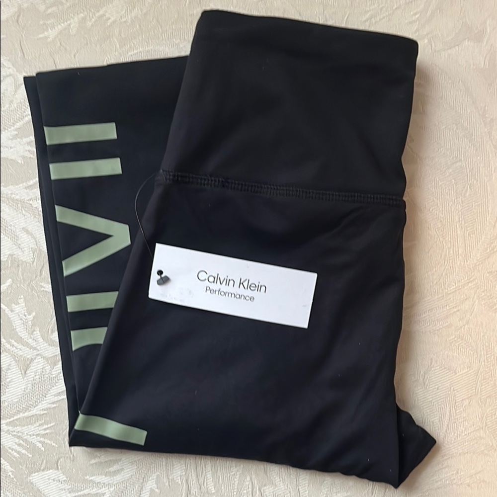 Calvin Klein Women’s Logo Leggings Black XS - Mid Rise - NWT